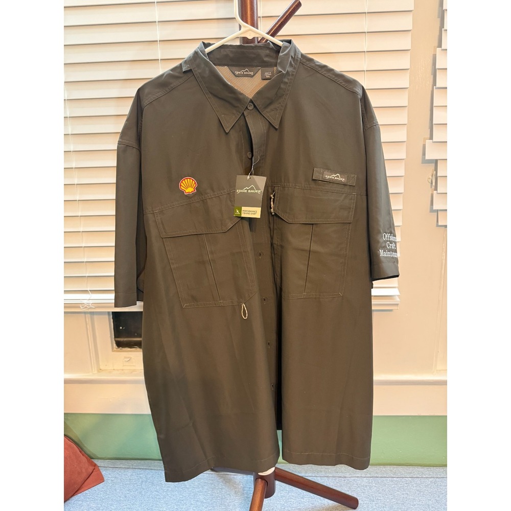 NWT Eddie Bauer Performance Fishing Hiking Shirt Quick Dry Gray Men's 3XL